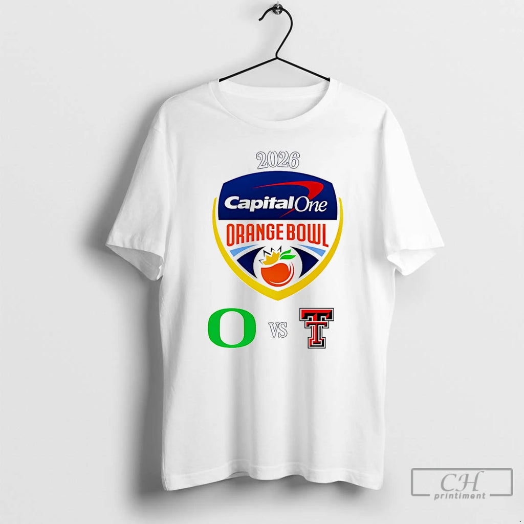 Premium Capital One Orange Bowl 2026 Oregon Vs Texas Tech T-Shirts, Hoodie, Sweatshirt | PureTeeCo.com