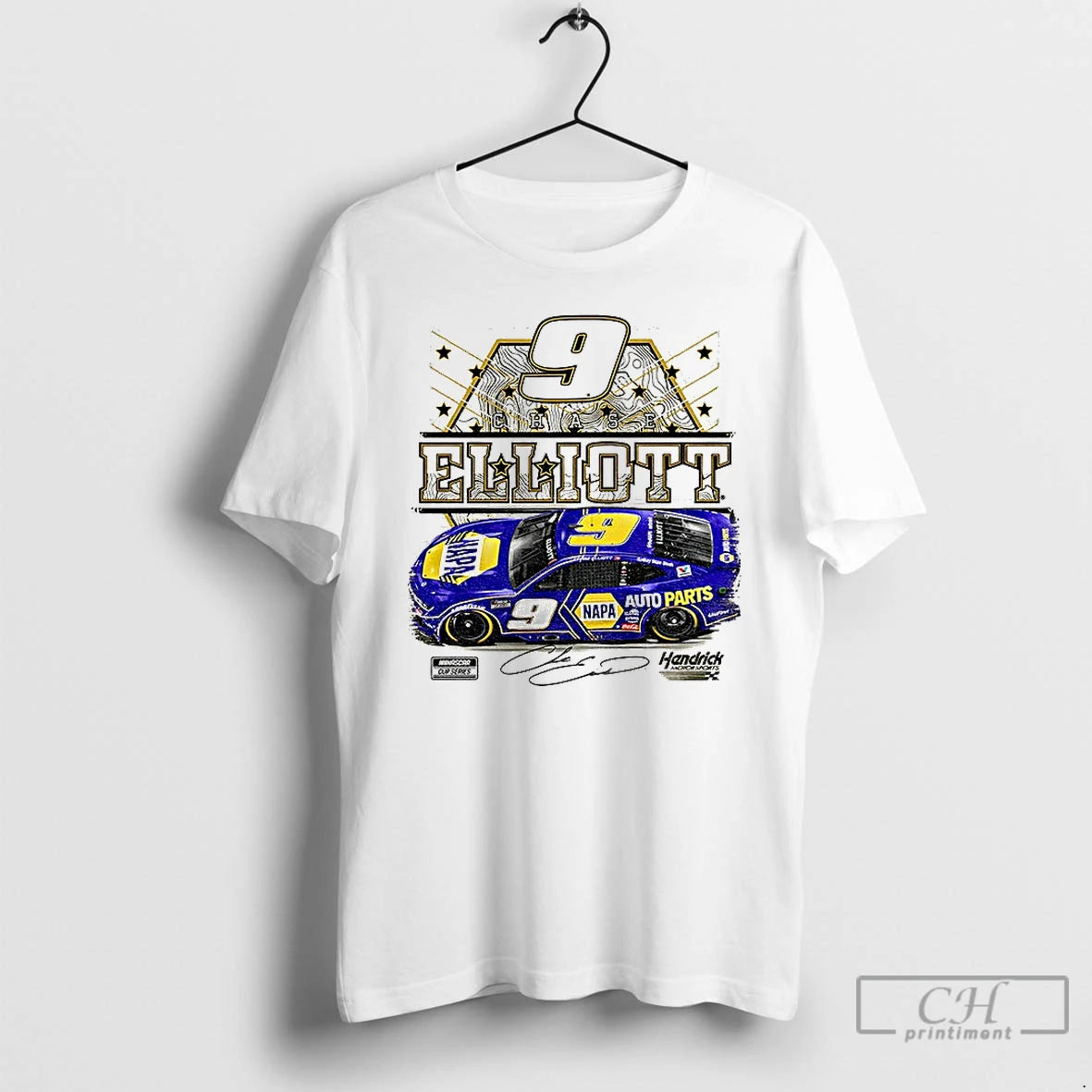 Premium Chase Elliott 9 Hendrick Motorsports Napa Auto Parts Car Racing Logo Signature T Shirts