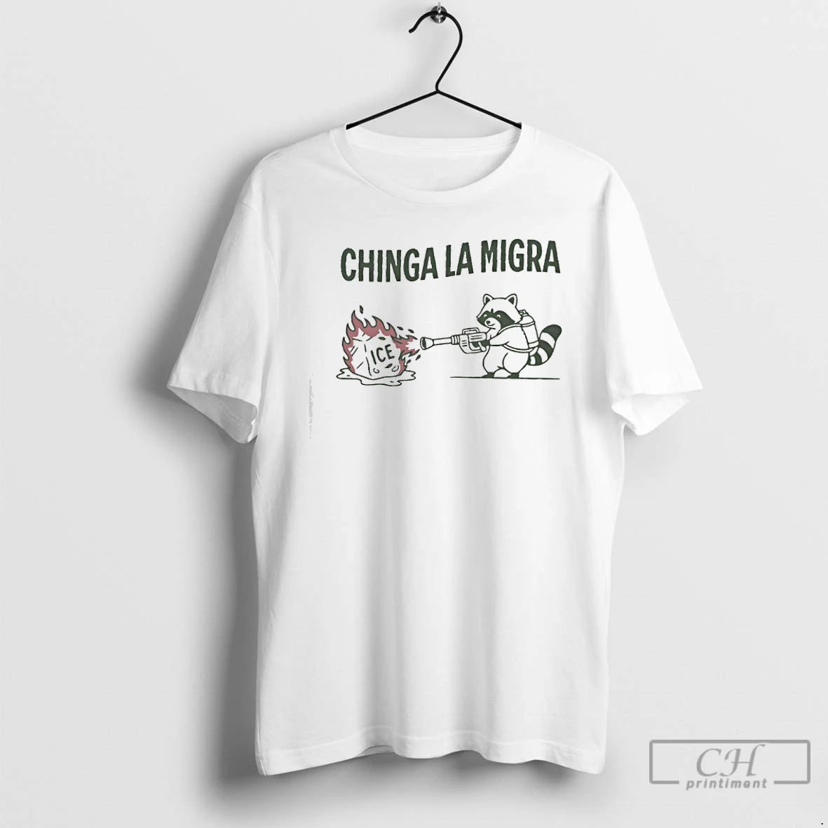 Premium Chinga La Migra Raccoon Anti Ice T-Shirts, Hoodie, Sweatshirt | PureTeeCo.com