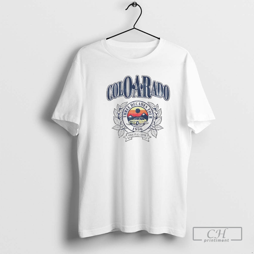 Premium Coloarado Three Decades Tour 1996 Crew Vintage Car Shirt Sweater Hoodie, Sweatshirt | PureTeeCo.com