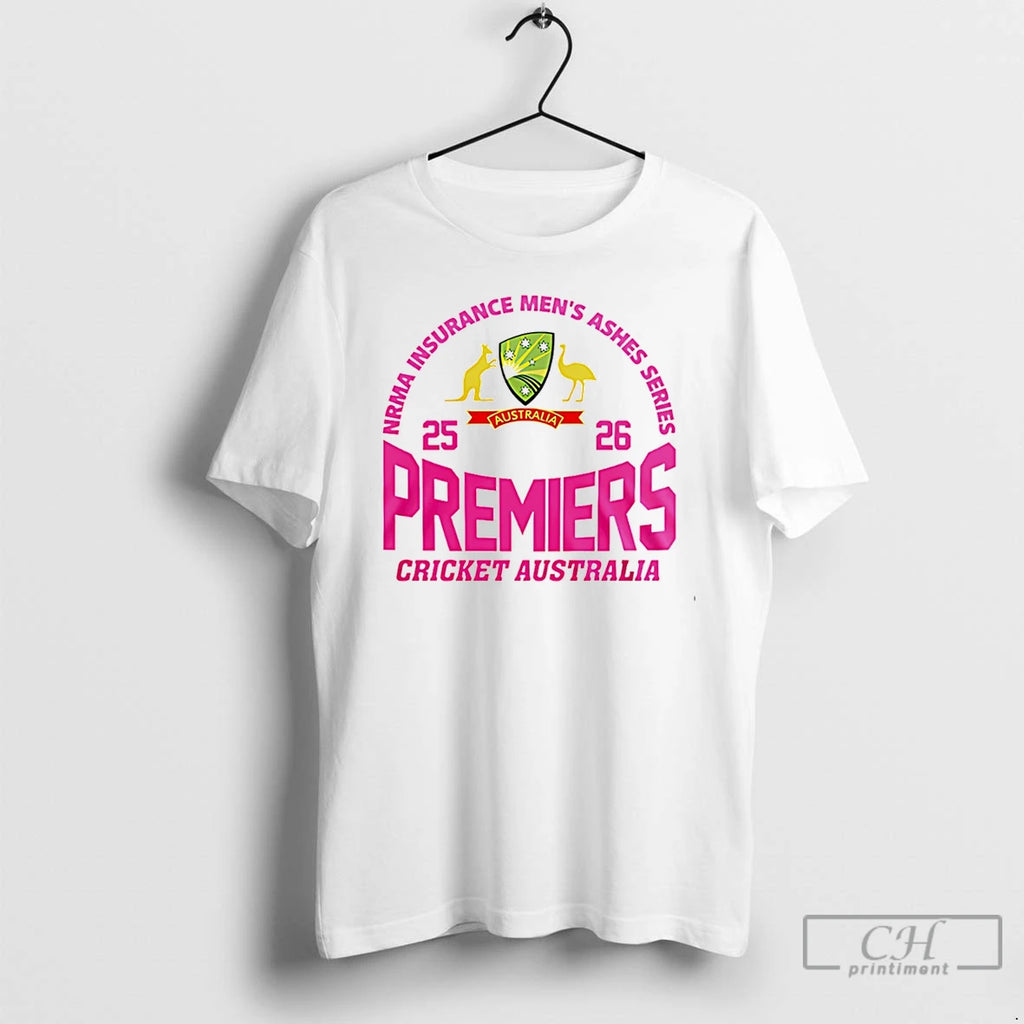 Premium Cricket Australia 2025 Nrma Insurance Mens Ashes Series Premiers Pink T-Shirts, Hoodie, Sweatshirt | PureTeeCo.com