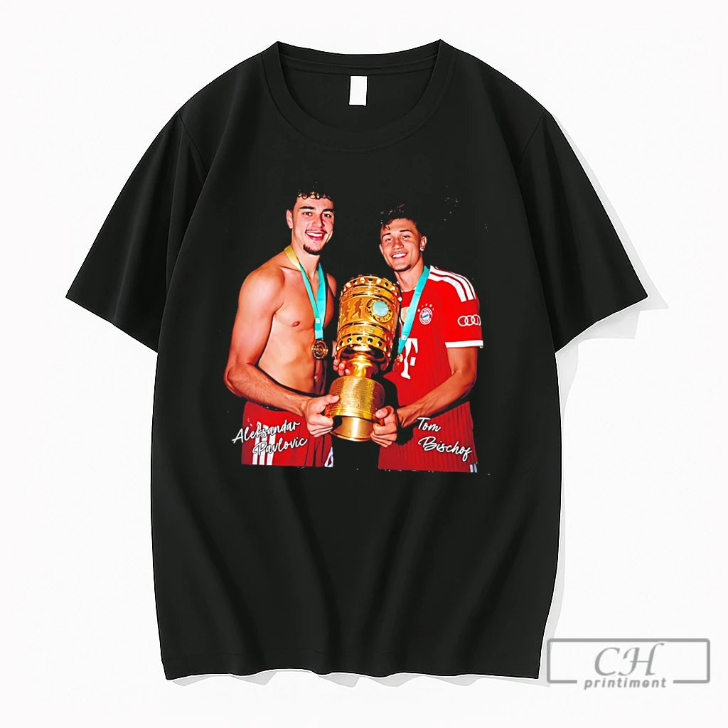 Premium Dfb Pokal Champions 2026 Aleksandar Pavlovic And Tom Bischof Tee