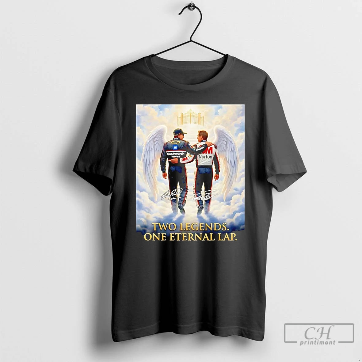 Premium Dale Earnhardt And Greg Biffle Two Legends One Eternal Lap T-Shirts, Hoodie, Sweatshirt | PureTeeCo.com