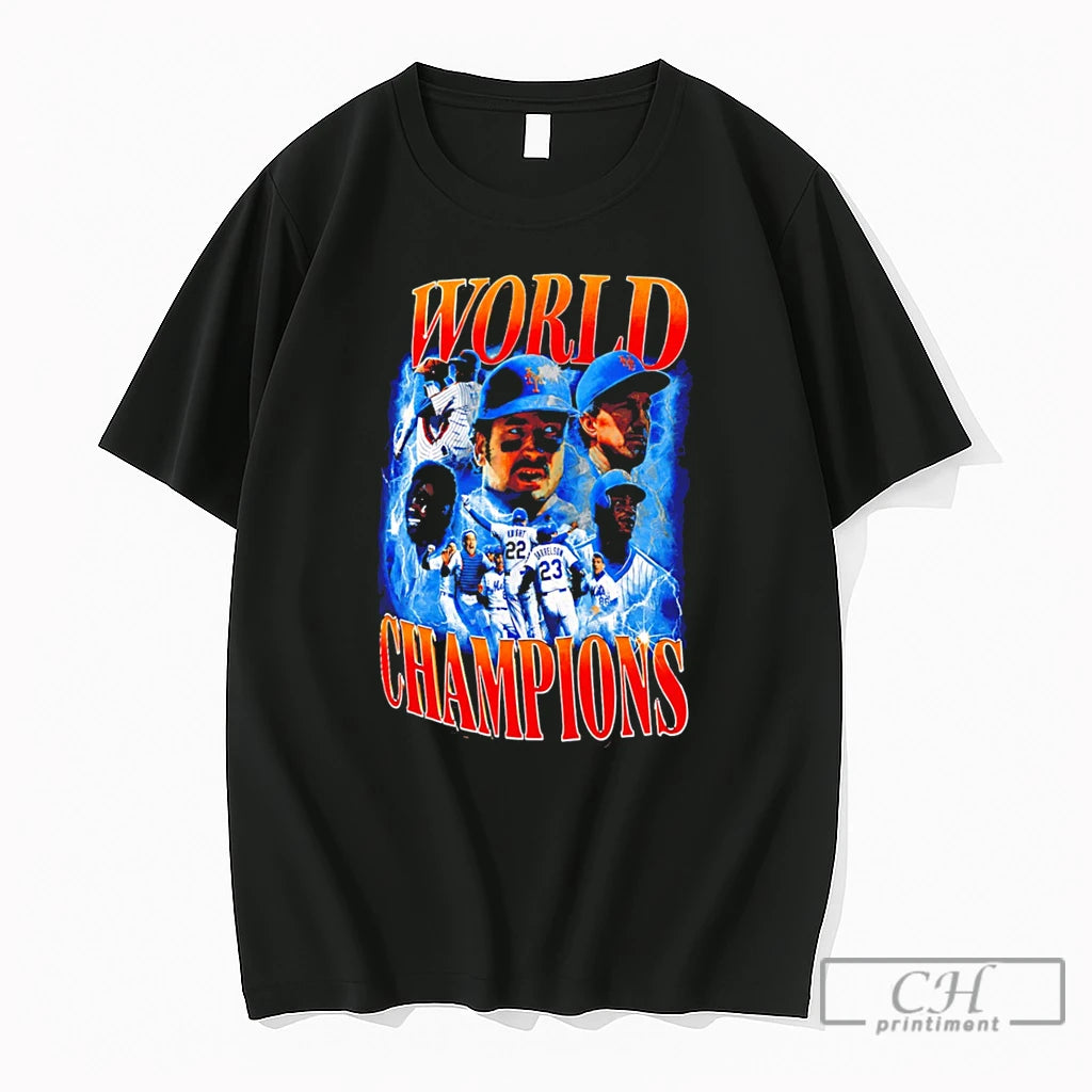 Premium Davey Johnson Mets 1986 World Champions Tee