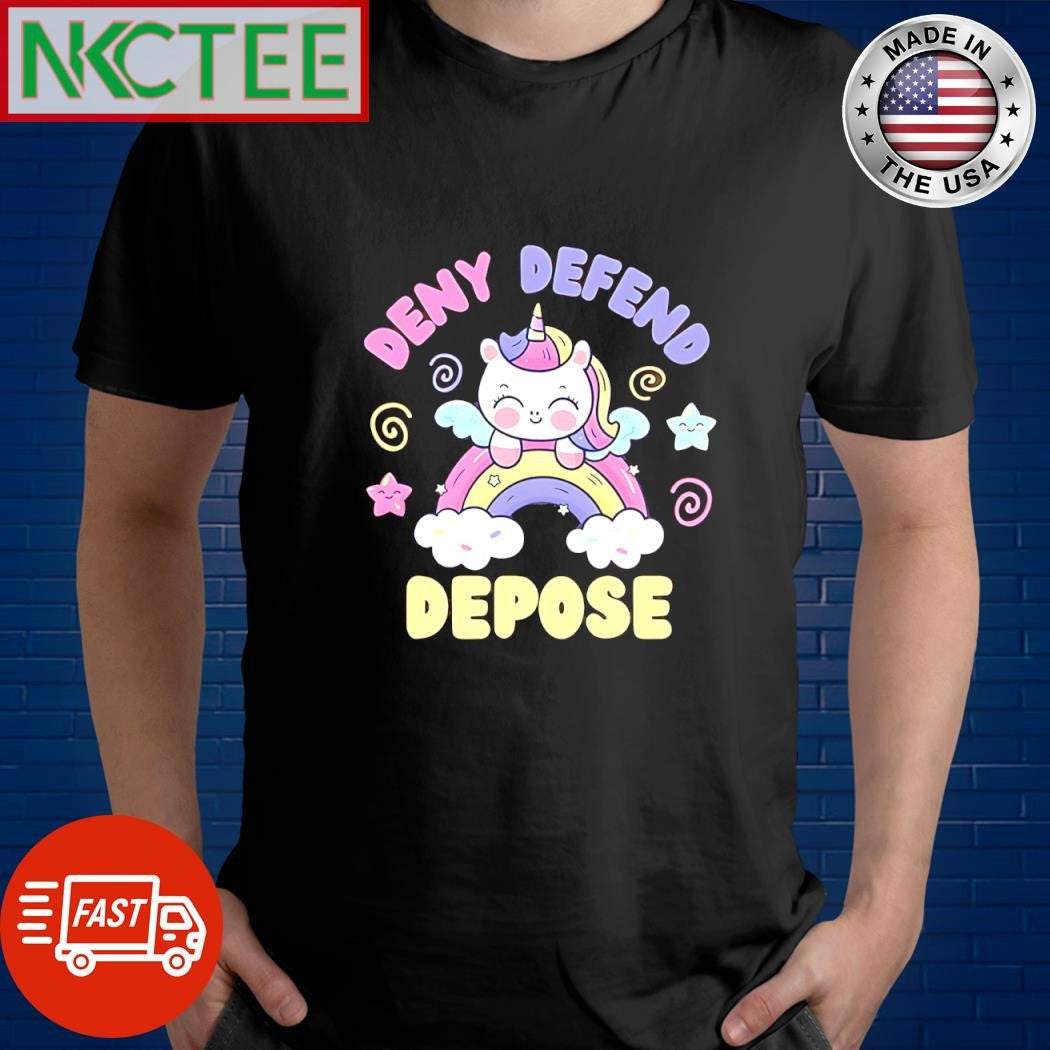 Premium Deny Defend Depose unicorn rainbow shirt
