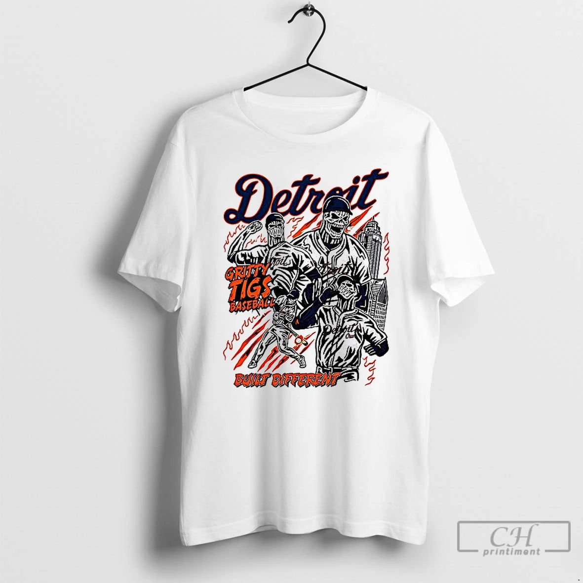 Premium Detroit Tigers Built Different Skeleton T Shirts