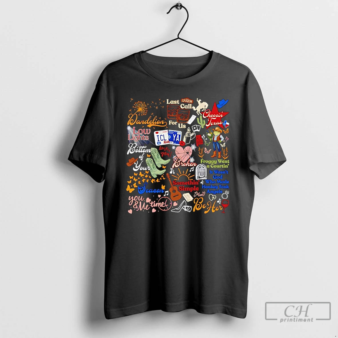 Premium Ella Dandelion Lyrics Choosin Texas Song Tee Vintage