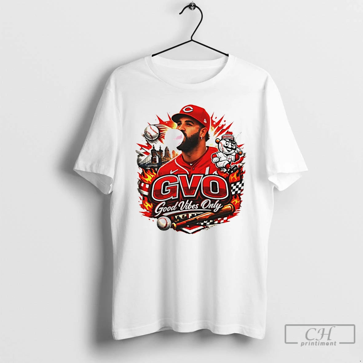 Premium Eugenio Suarez Cincinnati Reds Gvo Baseball Good Vibes Only T-Shirts, Hoodie, Sweatshirt | PureTeeCo.com