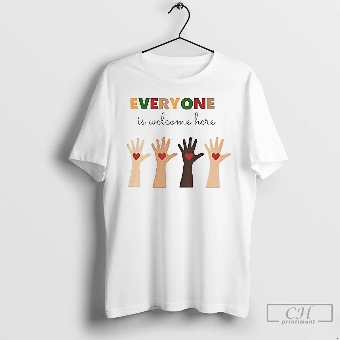 Premium Everyone Is Welcome Here T-Shirts, Hoodie, Sweatshirt | PureTeeCo.com
