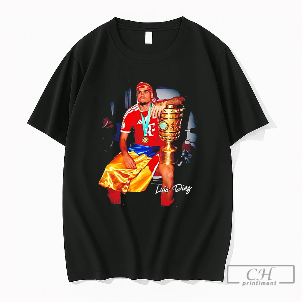 Premium Fc Bayern Munich Dfb Pokal Champions 2026 Luis Diaz Tee