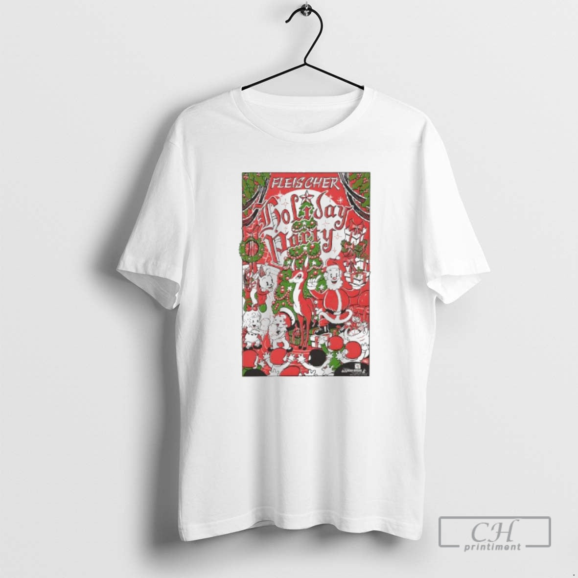 Premium Fleischer Holiday Party Christmas Rudolph The Red Nosed Reindeer Santa Graphic Shirt Sweater Hoodie, Sweatshirt