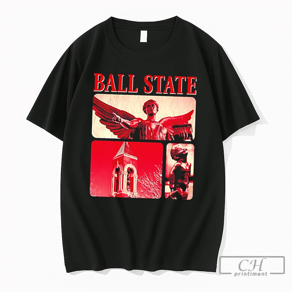 Premium Gameday Gear Black Ball State University Vintage Tee