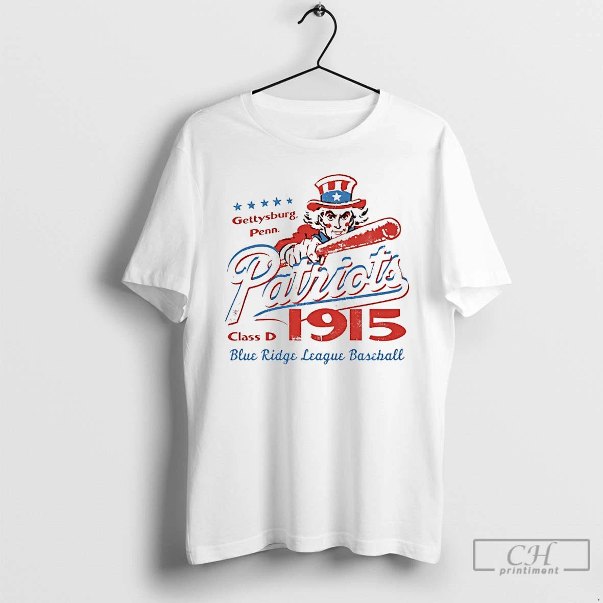 Premium Gettysburg Patriots Pennsylvania Blue Ridge League Baseball Class D 1915 T-Shirts, Hoodie, Sweatshirt | PureTeeCo.com