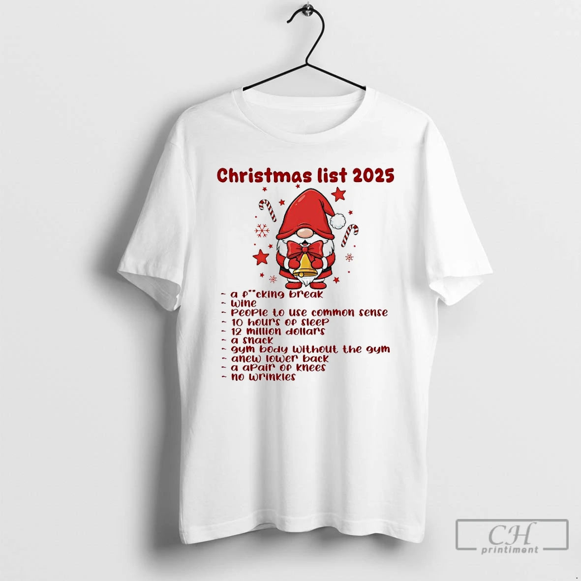 Premium Gnome Christmas List 2025 T-Shirts, Hoodie, Sweatshirt | PureTeeCo.com