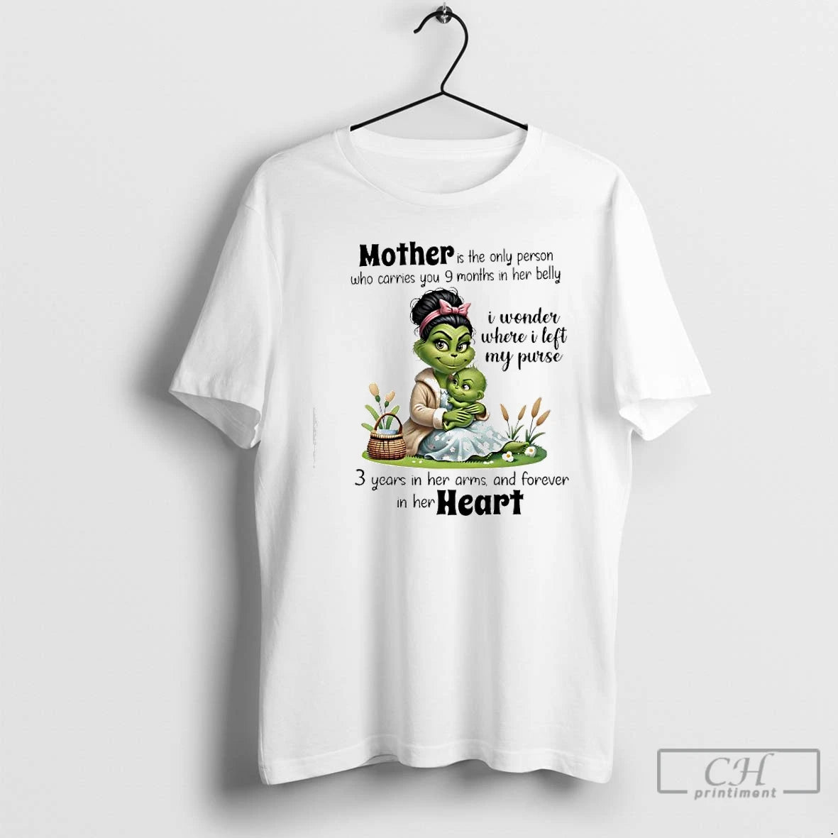 Premium Grinch Mother Is The Only Person Who Carries You 9 Months In Her Belly T-Shirts, Hoodie, Sweatshirt | PureTeeCo.com