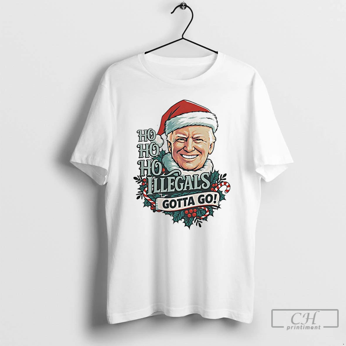 Premium Ho Ho Ho Illegals Gotta Go Christmas T-Shirts, Hoodie, Sweatshirt | PureTeeCo.com