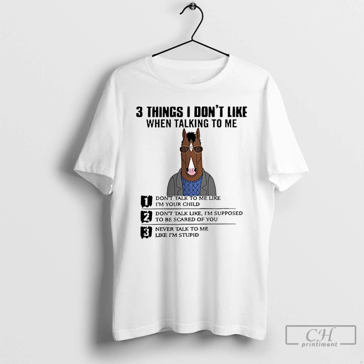 Premium Horse 3 Things I Dont Like When Talking To Me Dont Talk To Me T-Shirts, Hoodie, Sweatshirt | PureTeeCo.com