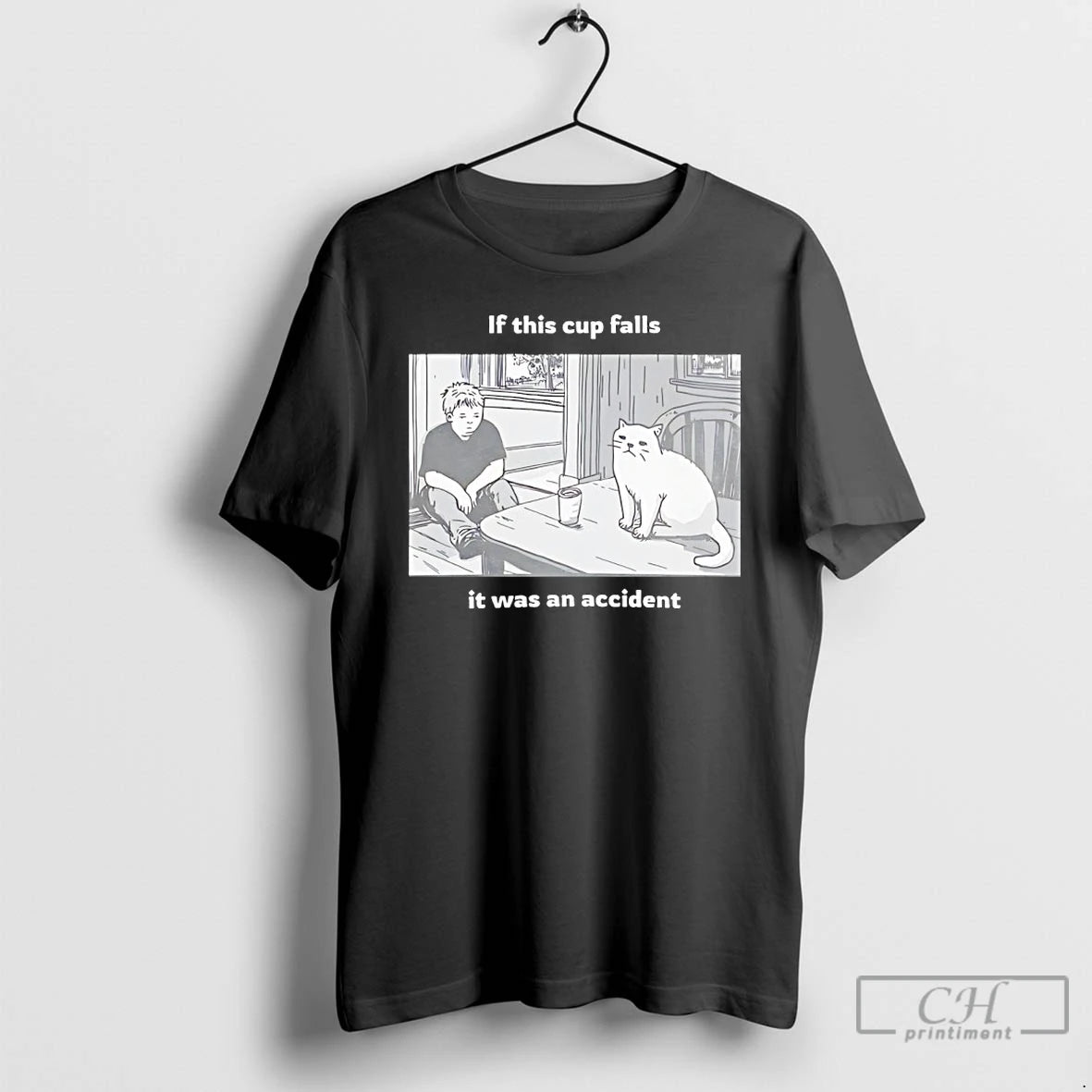 Premium If This Cup Falls It Was An Accident Art T-Shirts, Hoodie, Sweatshirt | PureTeeCo.com