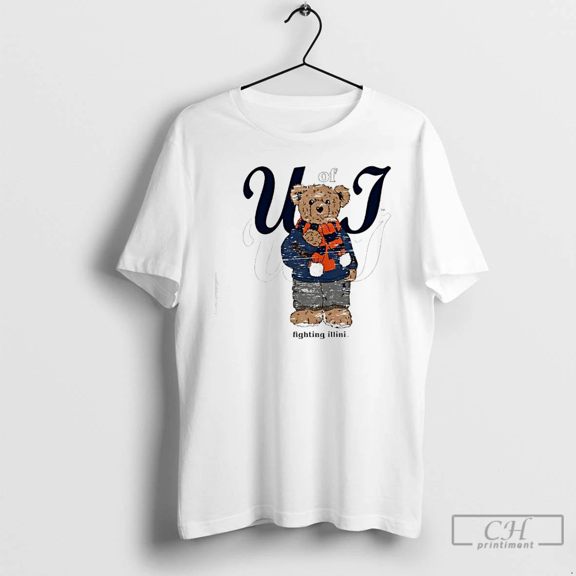 Premium Illinois Fighting Illini Of Tan Cozy Bear T-Shirts, Hoodie, Sweatshirt | PureTeeCo.com