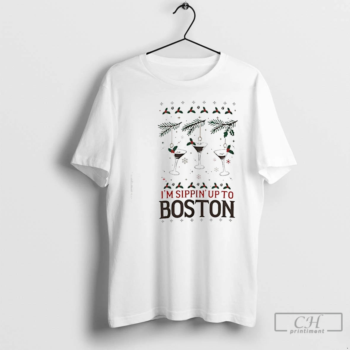 Premium Im Sippin Up To Boston Espresso Martini Ugly T-Shirts, Hoodie, Sweatshirt | PureTeeCo.com