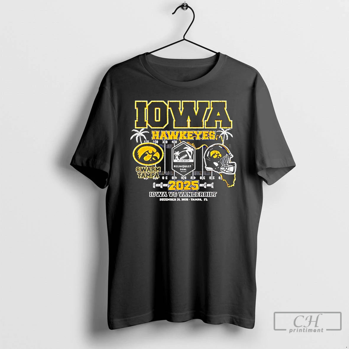 Premium Iowa Hawkeyes Vs Vanderbilt 2025 Reliaquest Bowl T-Shirts, Hoodie, Sweatshirt | PureTeeCo.com