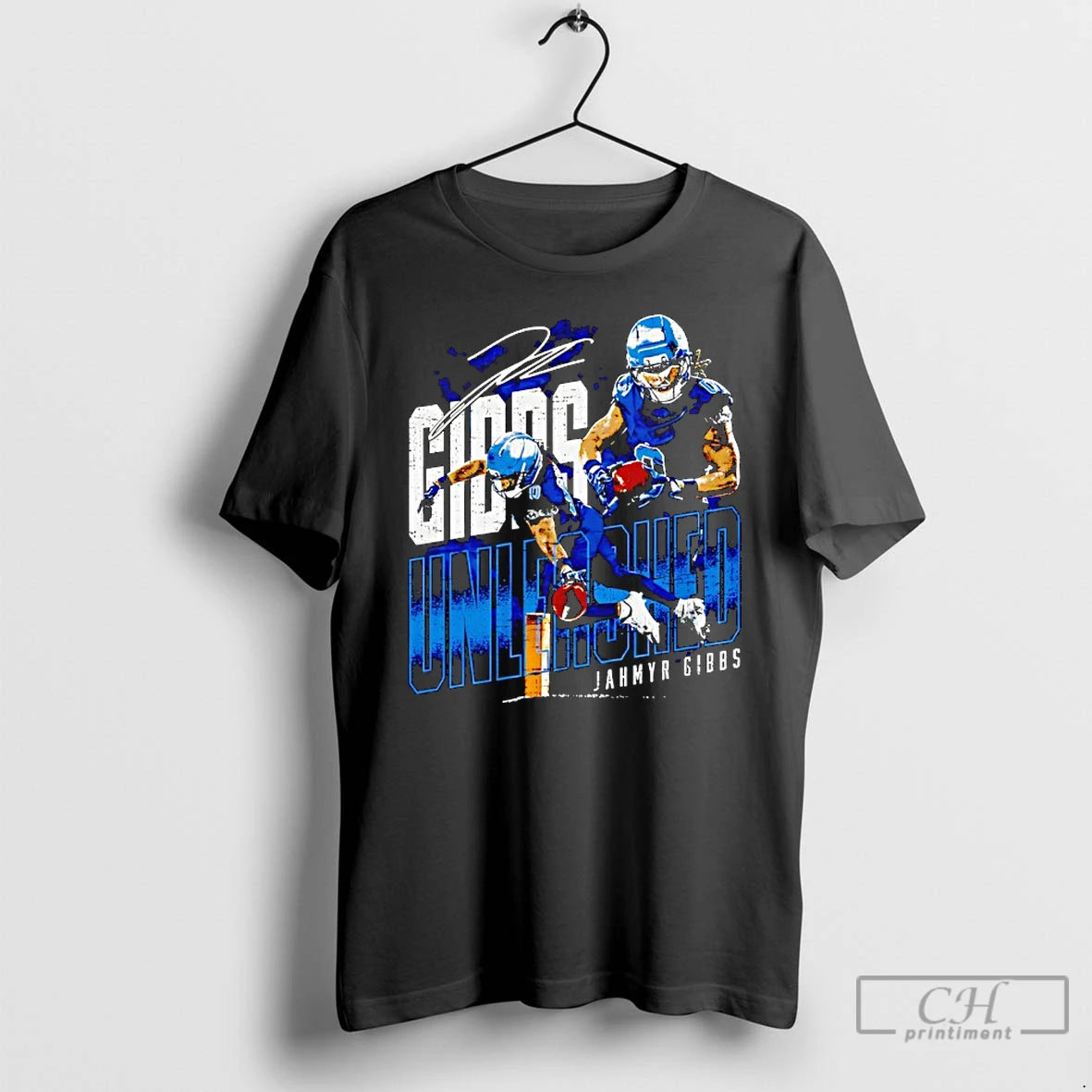 Premium Jahmyr Gibbs Detroit Lions Unleashed Signature T-Shirts, Hoodie, Sweatshirt | PureTeeCo.com