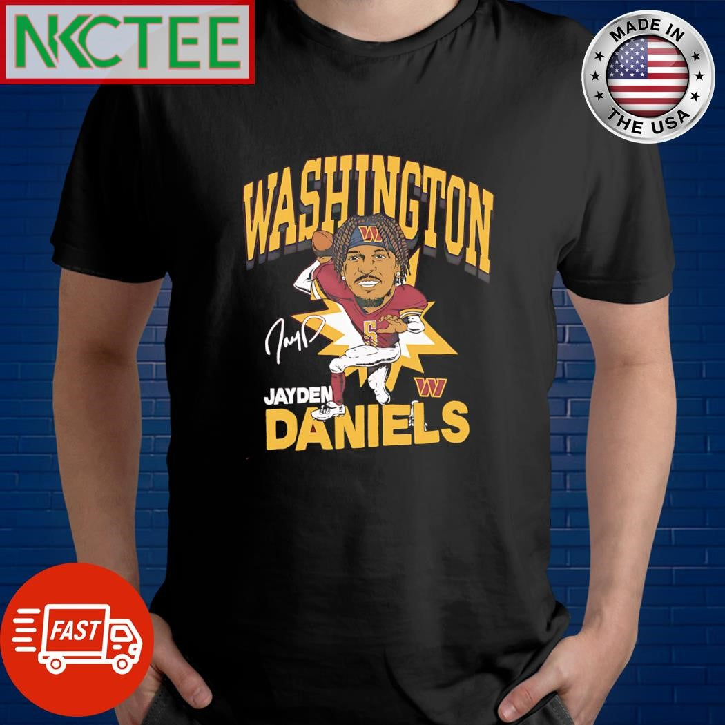 Premium Jayden Daniels Washington Commanders caricature player signature shirt