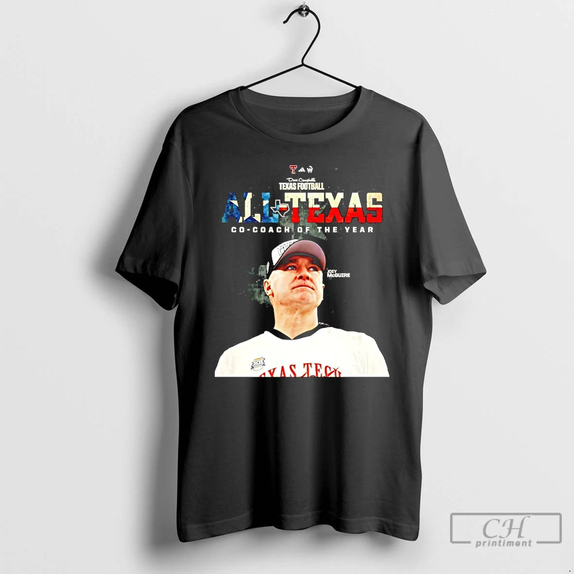Premium Joey Mcguire Texas Tech Football All Texas Co Coach Of The Year T Shirts Hoodie, Sweatshirt | PureTeeCo.com