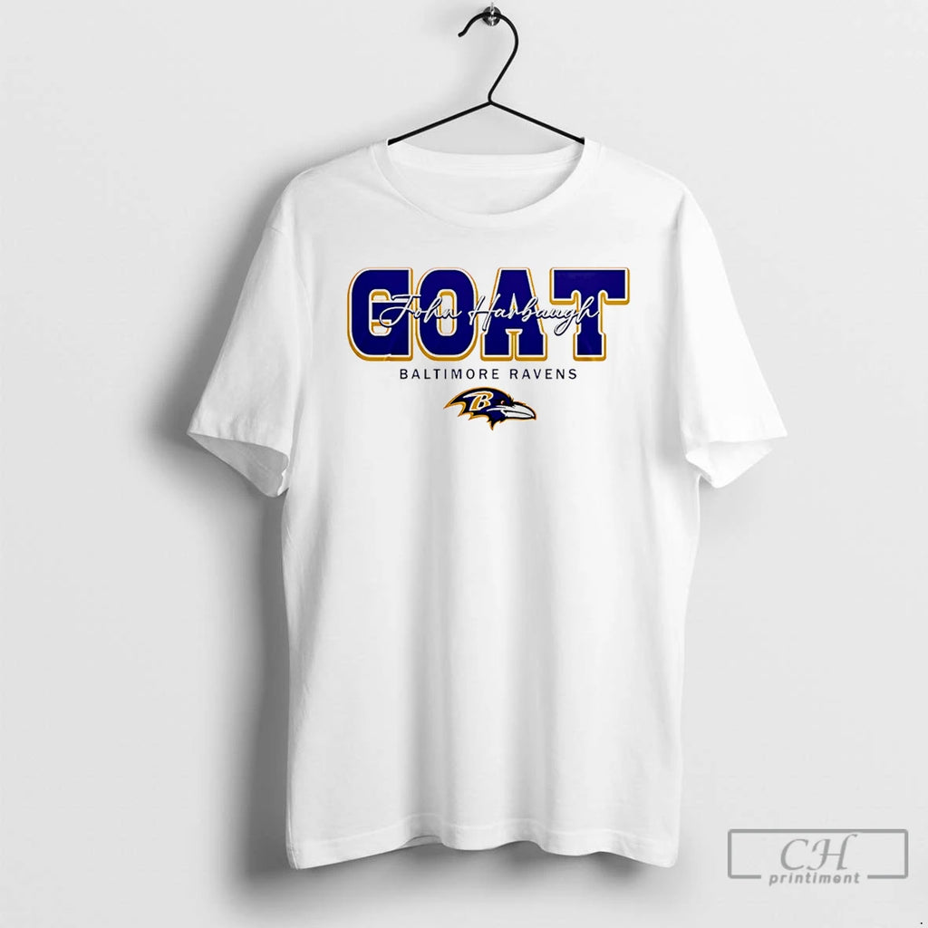 Premium John Harbaugh Goat Baltimore Ravens Logo T-Shirts, Hoodie, Sweatshirt | PureTeeCo.com