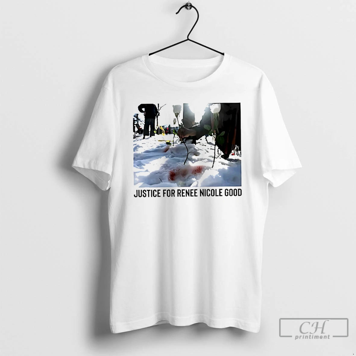 Premium Justice For Renee Nicole Good Minneapolis Protest Photo T-Shirts, Hoodie, Sweatshirt | PureTeeCo.com