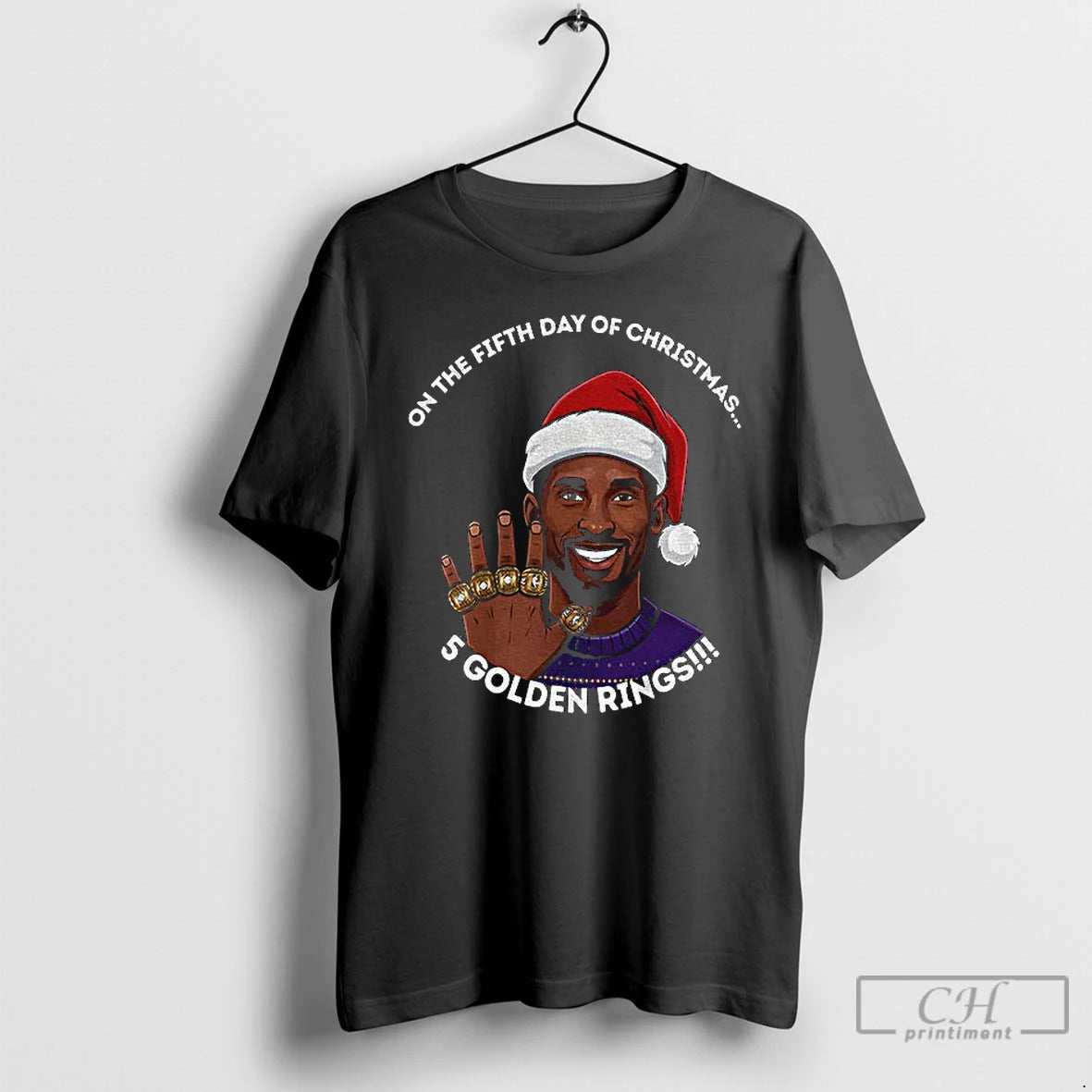 Premium Kobe Bryant 5 Golden Rings On The Fifth Day Of Christmas T Shirts Sweater Hoodie, Sweatshirt | PureTeeCo.com