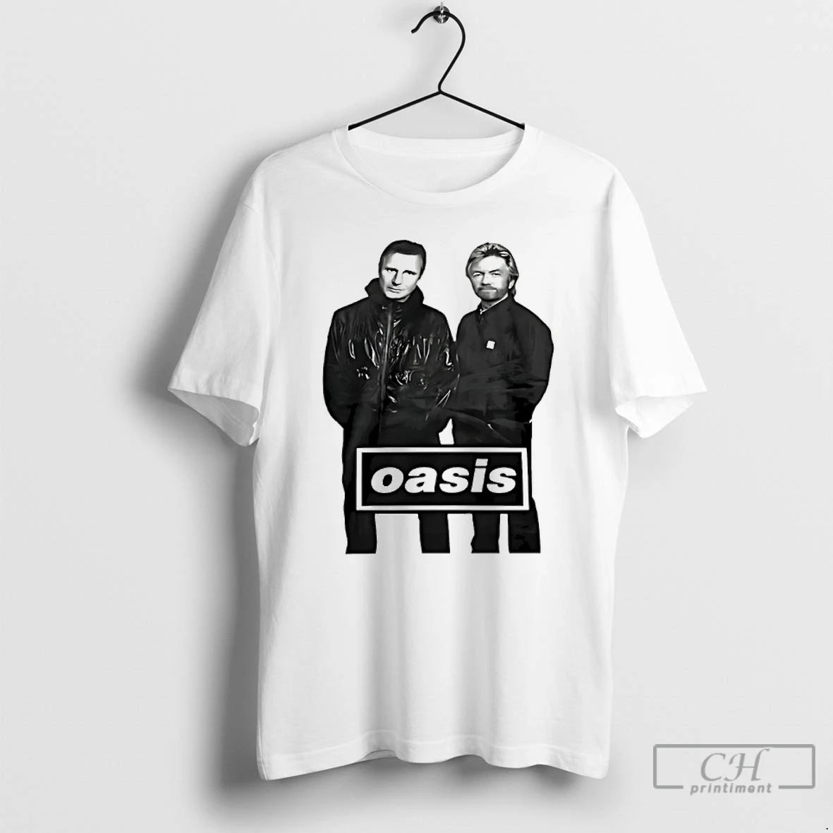 Premium Liam Neeson And Noel Edmonds Oasis T-Shirts, Hoodie, Sweatshirt | PureTeeCo.com