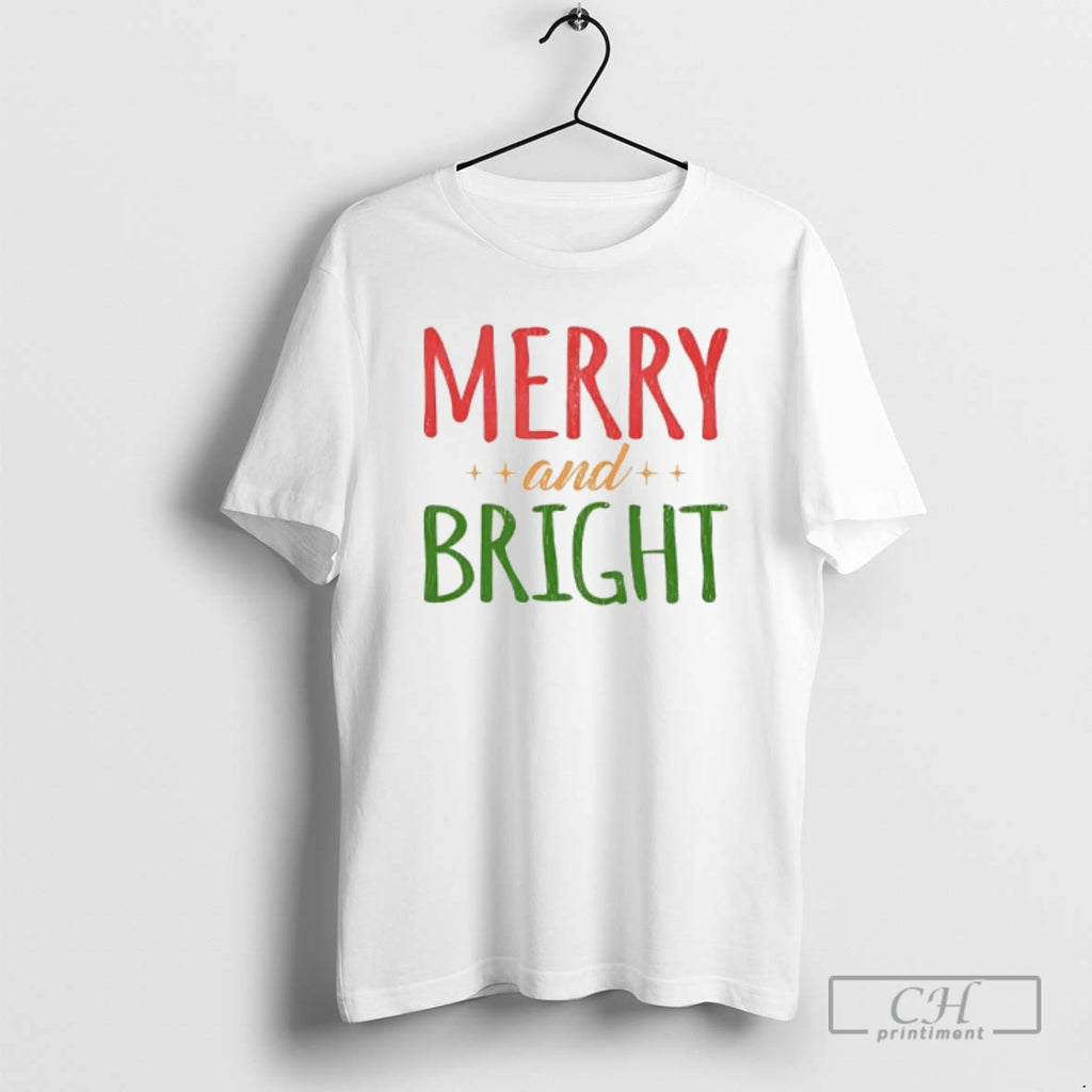 Premium Merry Bright Christmas Shirt Sweater Hoodie, Sweatshirt | PureTeeCo.com