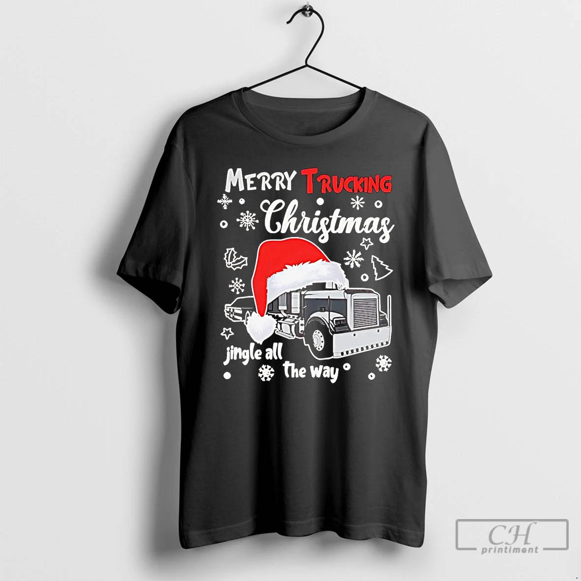Premium Merry Trucking Christmas Jingle All The Way T-Shirts, Hoodie, Sweatshirt | PureTeeCo.com