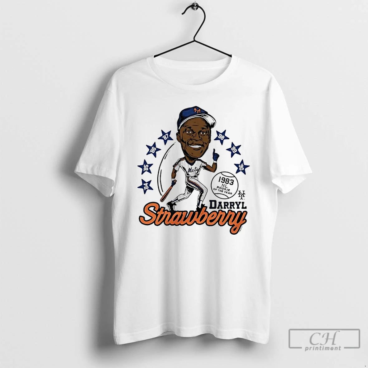 Premium Mets Darryl Strawberry 1983 Nl Rookie Of The Year Caricature T-Shirts, Hoodie, Sweatshirt | PureTeeCo.com