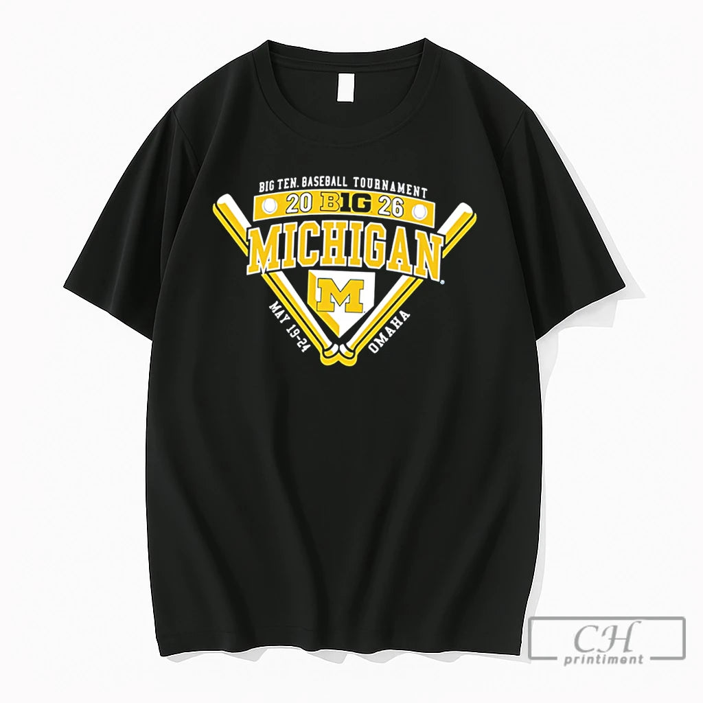 Premium Michigan Wolverines 2026 Big Ten Baseball Tournament Participant Tee