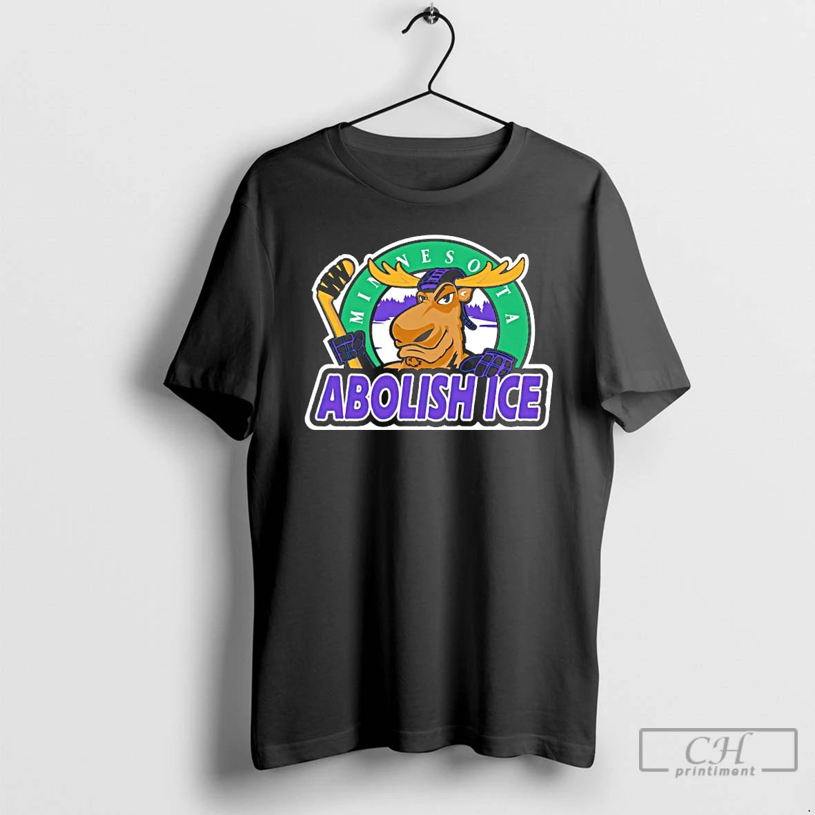 Premium Minnesota Moose Abolish Ice Logo T-Shirts, Hoodie, Sweatshirt | PureTeeCo.com
