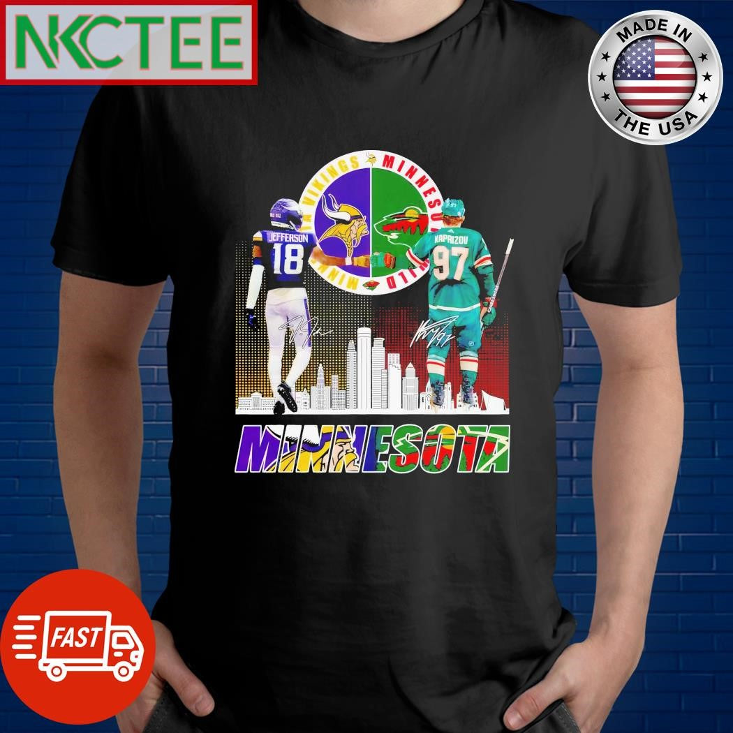 Premium Minnesota Vikings Justin Jefferson Minnesota Wild Kirill Kaprizov Proud T-Shirt