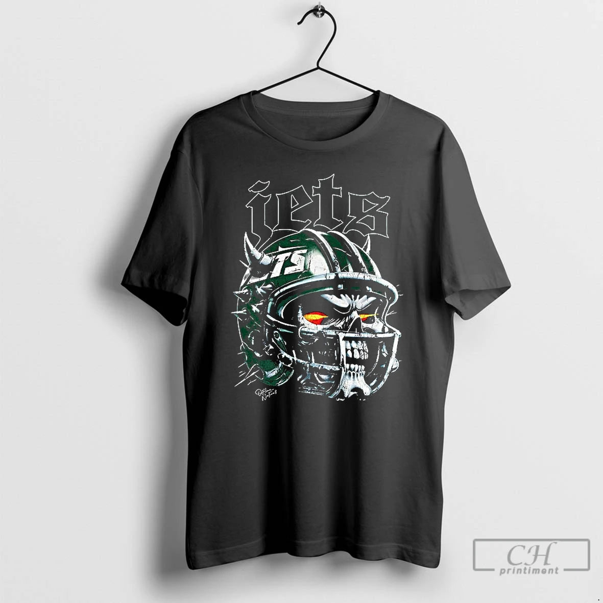 Premium New York Jets Football Skull Helmet Halloween T Shirts