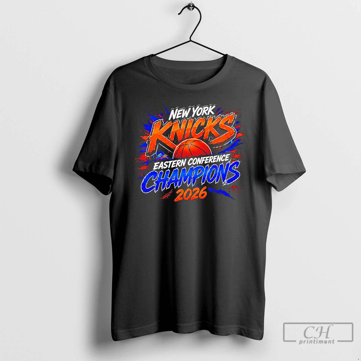 Premium New York Knicks Eastern Conference Champions 2026 Paint Tee