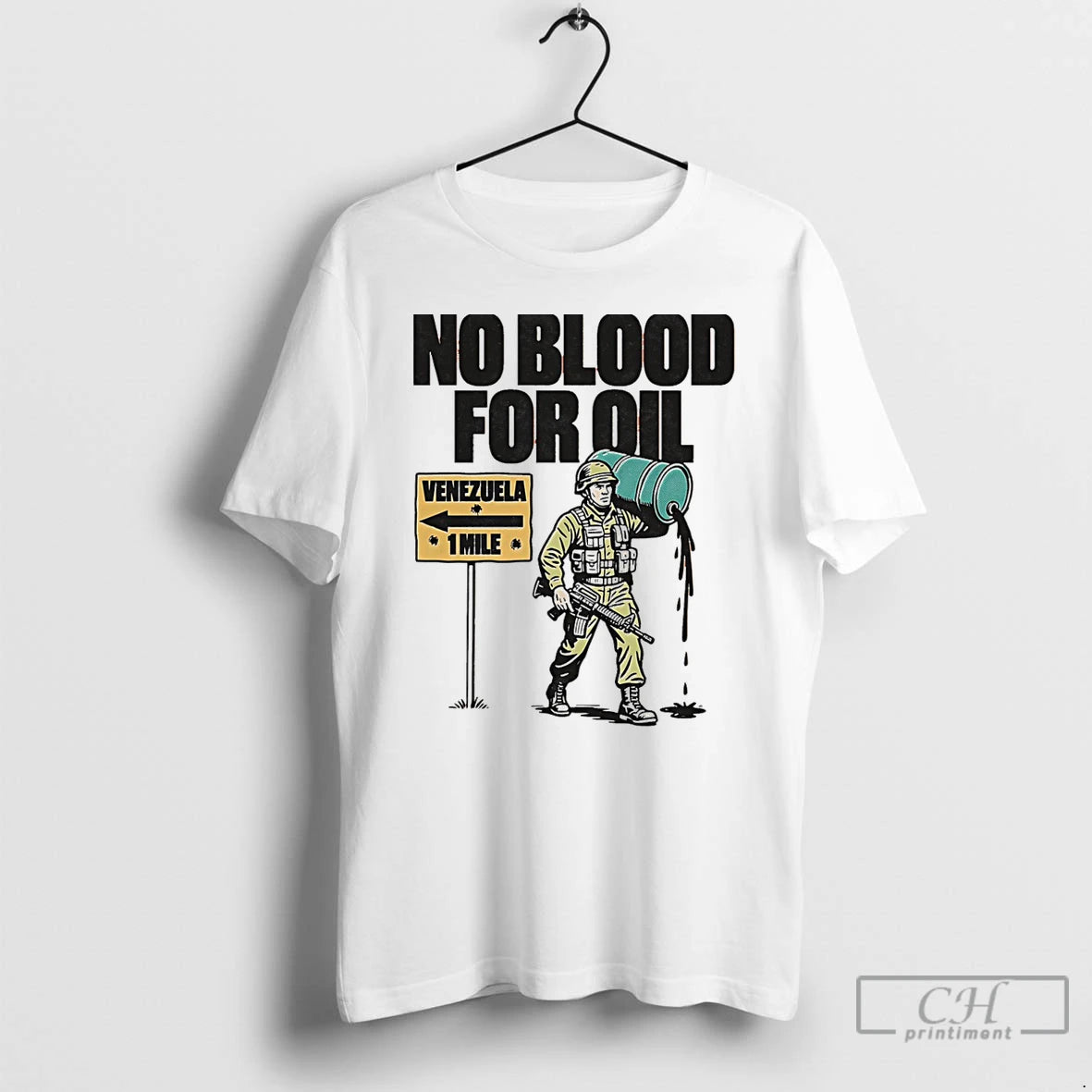 Premium No Blood For Oil Venezuela 1 Mile T-Shirts, Hoodie, Sweatshirt | PureTeeCo.com