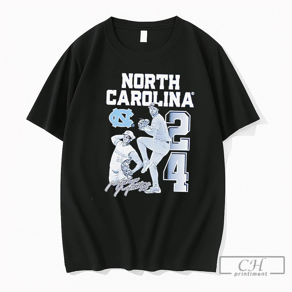 Premium North Carolina Tar Heels Baseball Matthew Matthijs Number 24 Tee