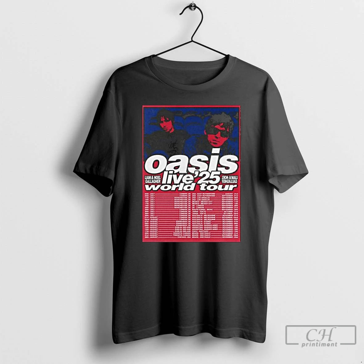 Premium Oasis Live 25 World Tour Long Sleve T Shirts