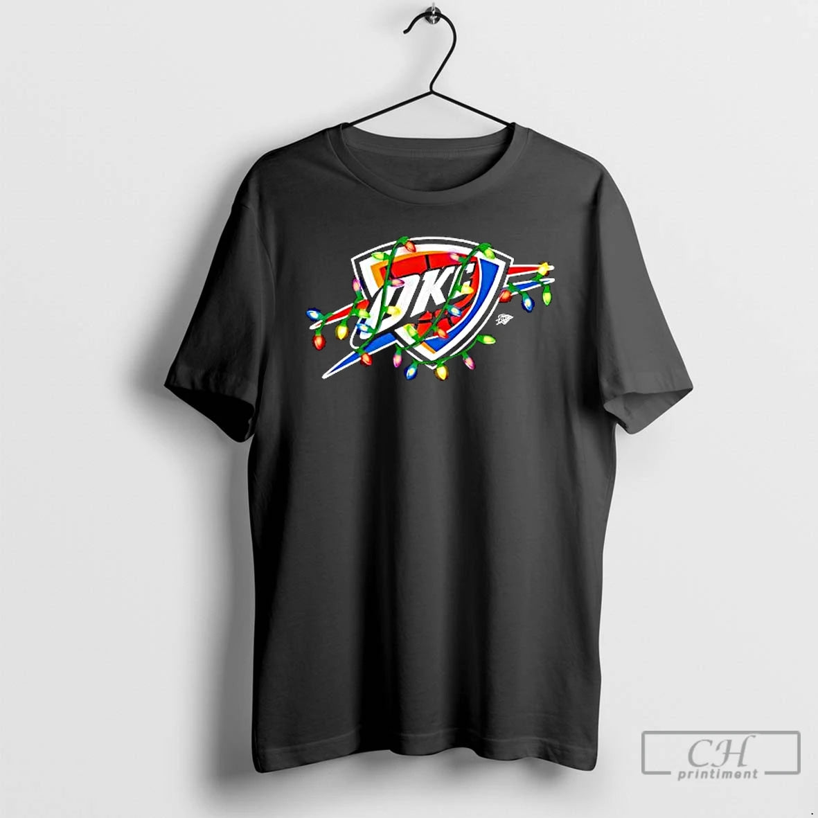 Premium Oklahoma City Thunder Logo Lights Merry Christmas T-Shirts, Hoodie, Sweatshirt | PureTeeCo.com