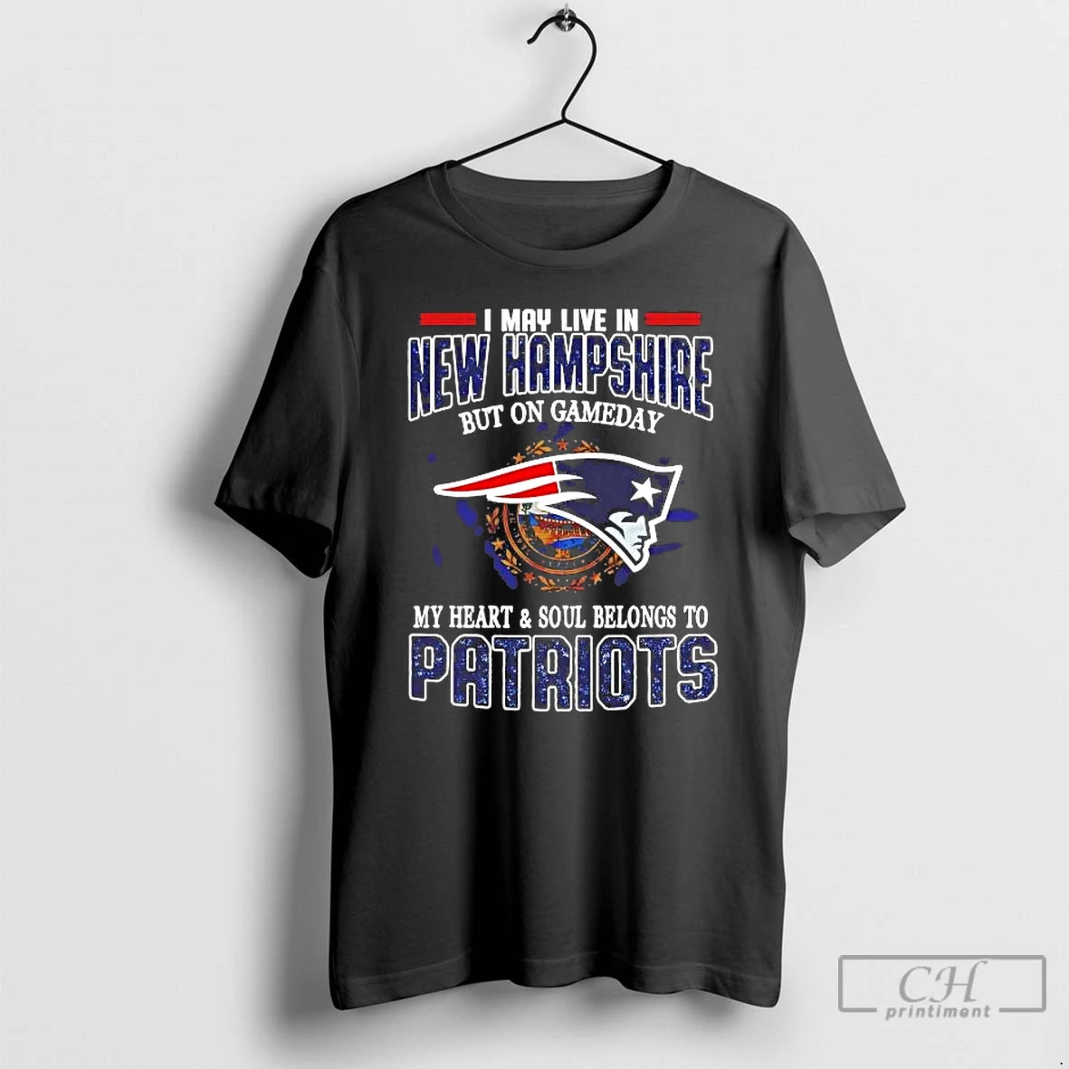 Premium On Gameday My Heart And Soul Belongs To Patriots I May Live In New T-Shirts, Hoodie, Sweatshirt | PureTeeCo.com