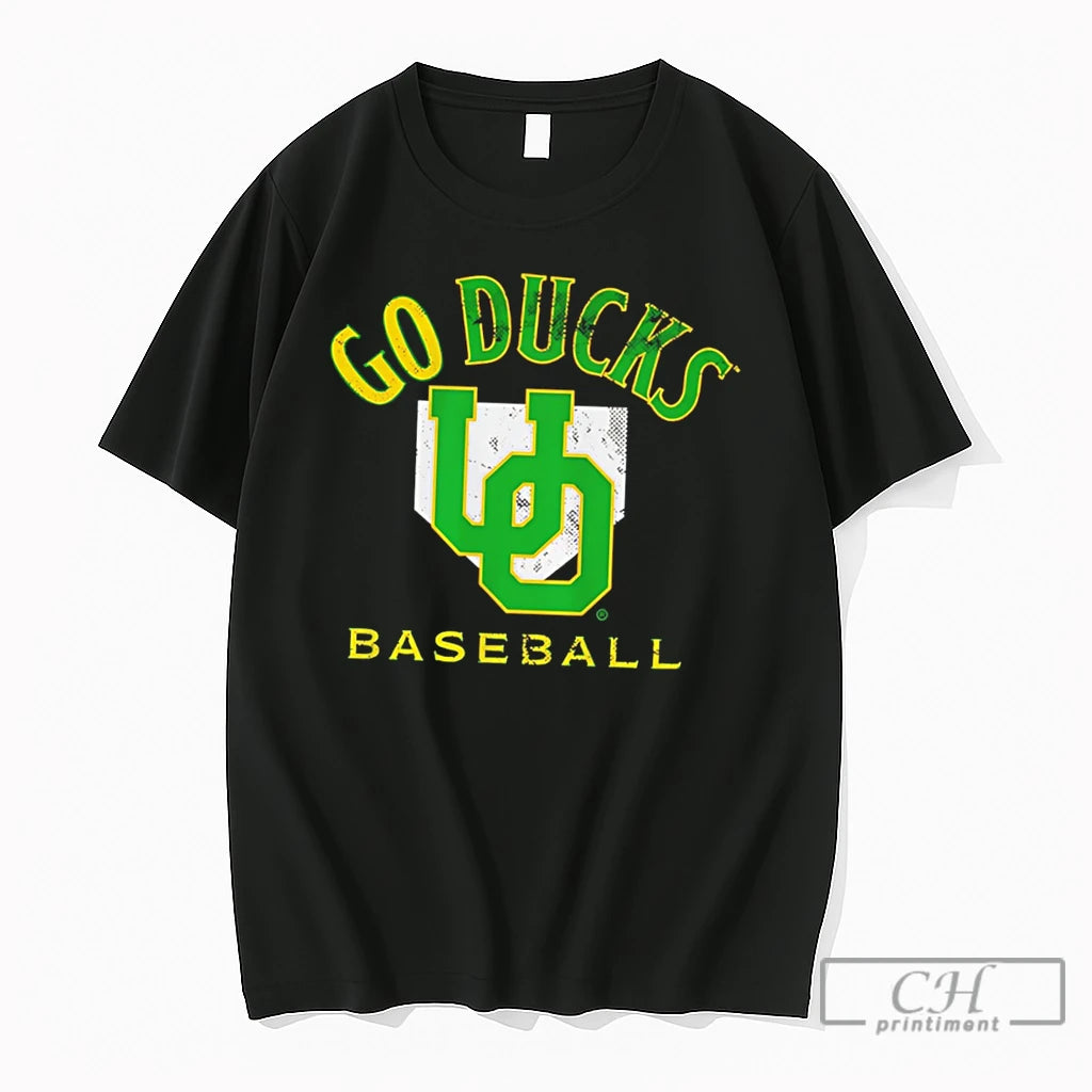 Premium Oregon Baseball Go Ducks Home Plate Tee