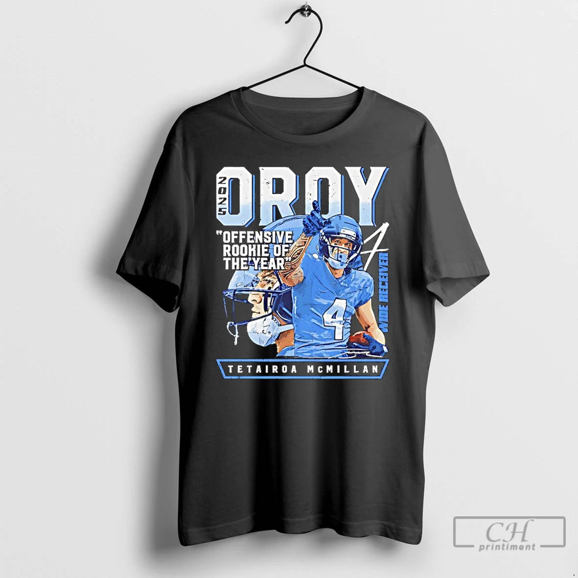 Premium Panthers Tetairoa Mcmillan Offensive Rookie Of The Years 2025 Oroy T-Shirts, Hoodie, Sweatshirt | PureTeeCo.com