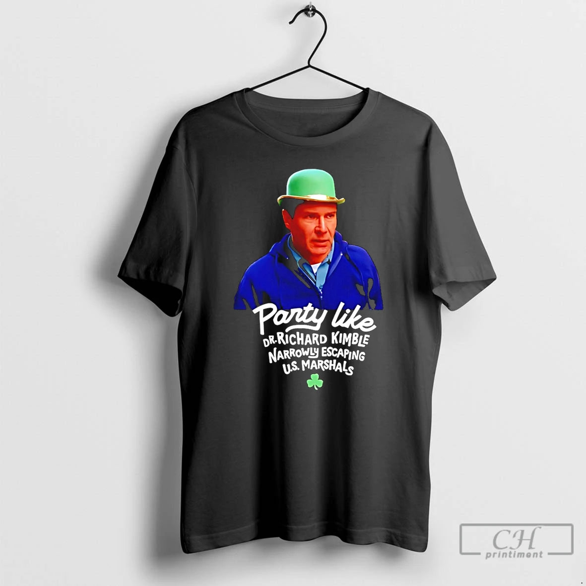 Premium Party Like Dr Richard Kimble Narrowly Escaping Us Marshals T-Shirts, Hoodie, Sweatshirt | PureTeeCo.com