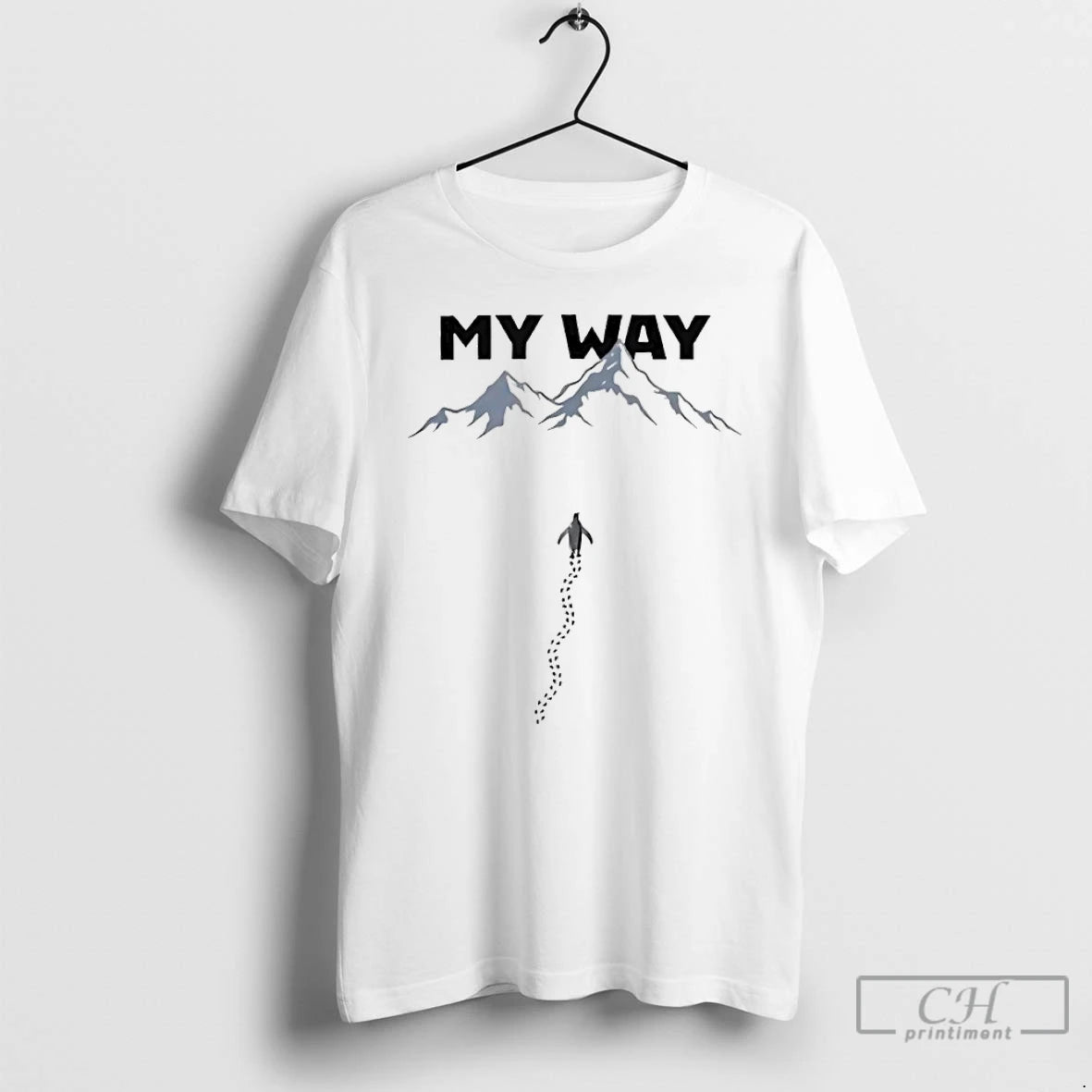 Premium Penguin My Way Mountain T-Shirts, Hoodie, Sweatshirt | PureTeeCo.com
