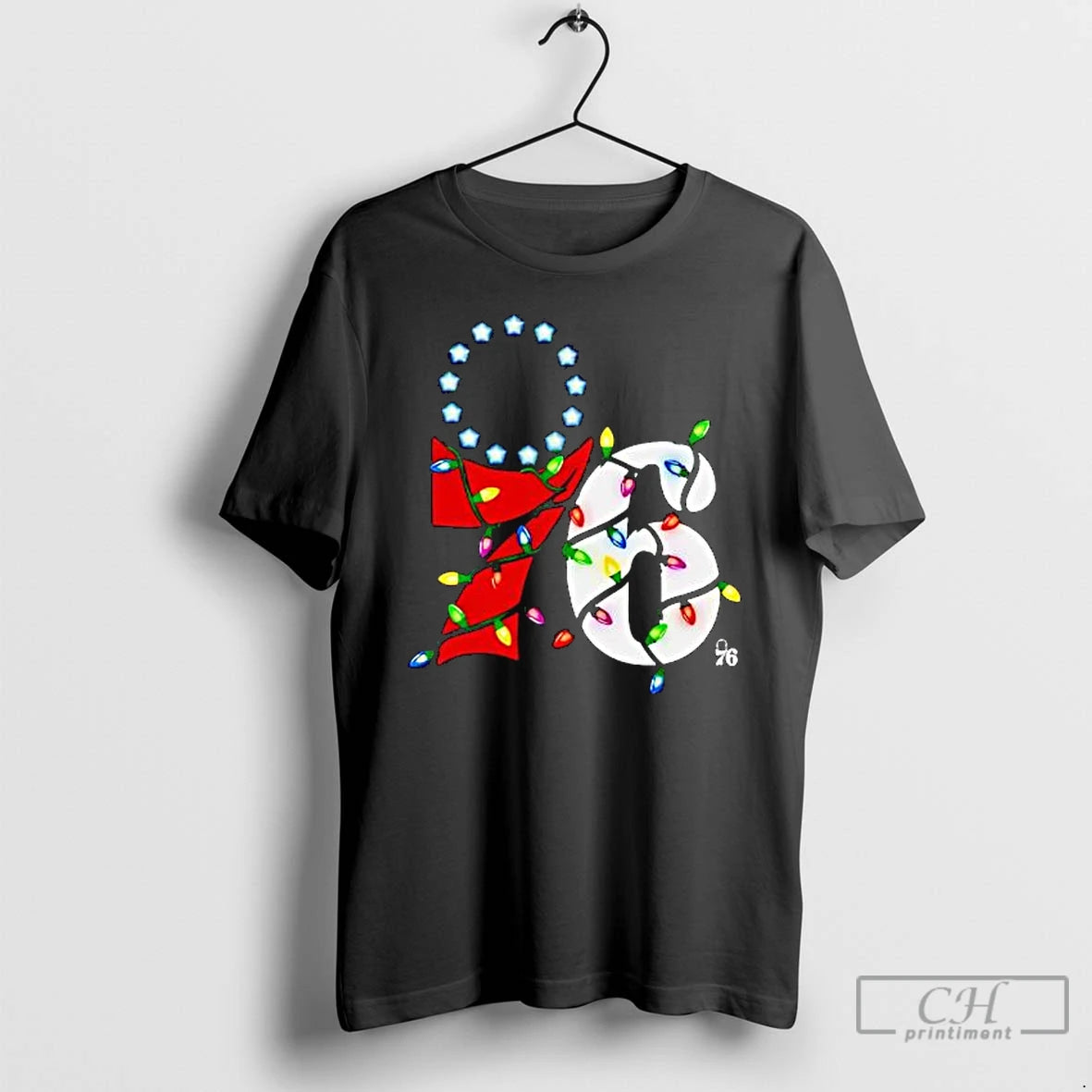 Premium Philadelphia 76ers Logo Lights Merry Christmas T-Shirts, Hoodie, Sweatshirt | PureTeeCo.com